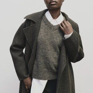 Mijeong Park handmade belted wool coat, brown, size small